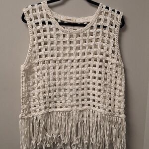 Adora Crochet Fishnet Top Women White Cover Up